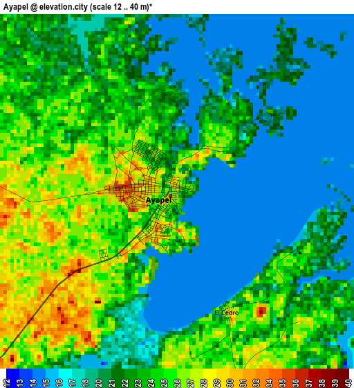 Ayapel elevation map