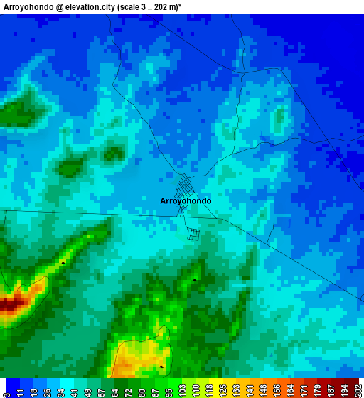 Arroyohondo elevation map