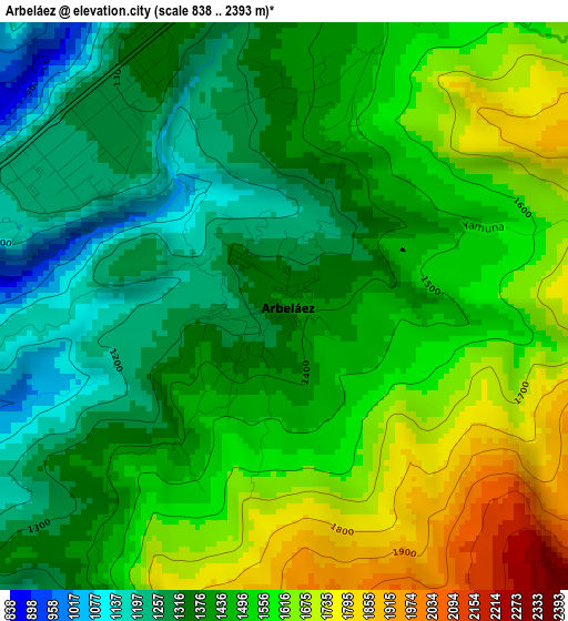 Arbeláez elevation map