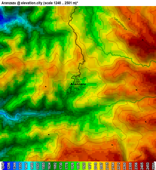 Aranzazu elevation map