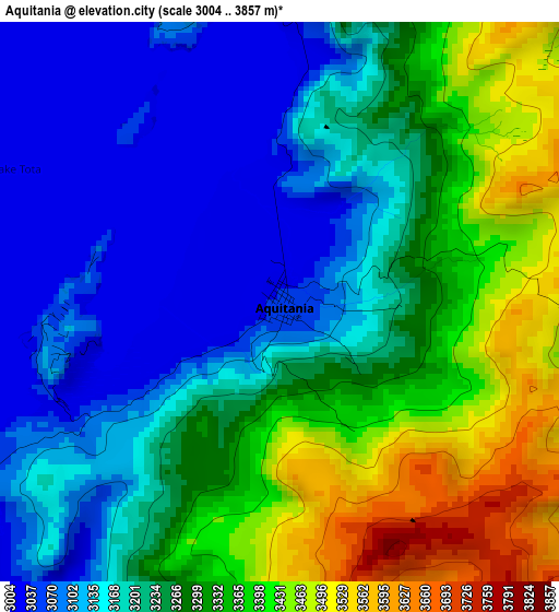 Aquitania elevation map