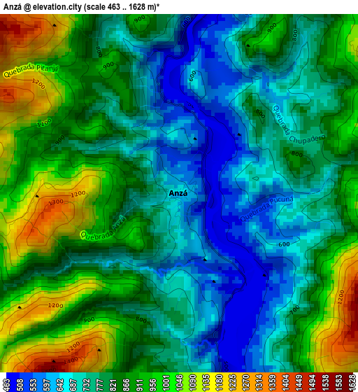 Anzá elevation map