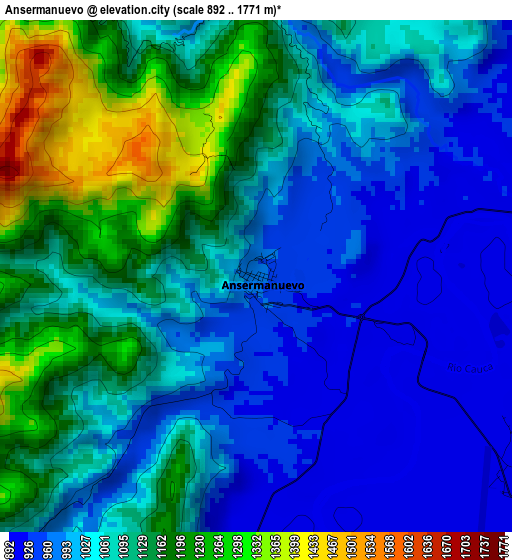 Ansermanuevo elevation map