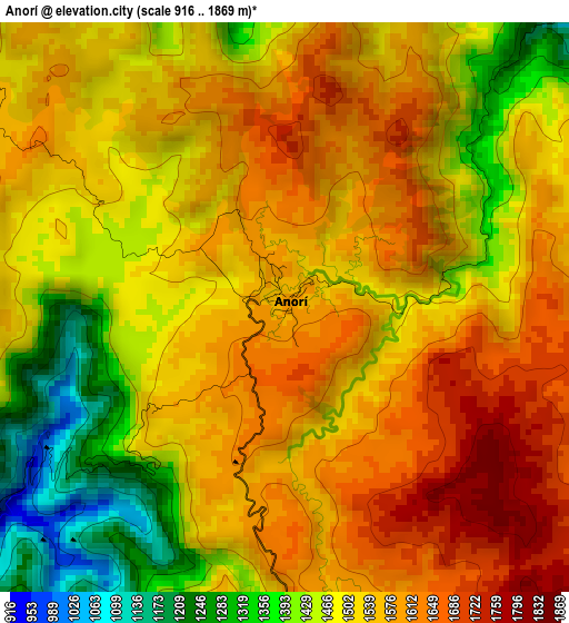 Anorí elevation map