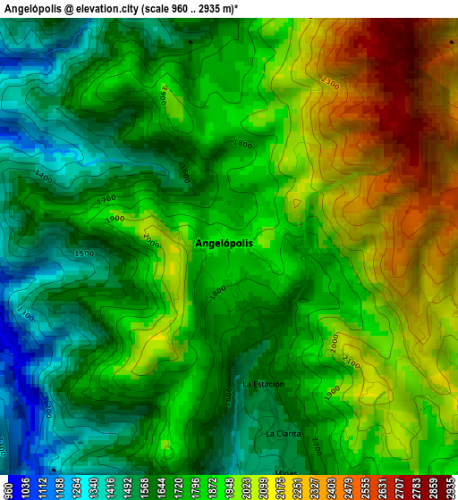 Angelópolis elevation map