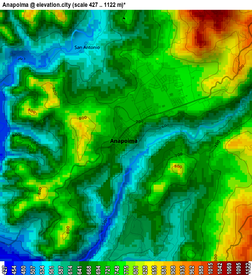 Anapoima elevation map