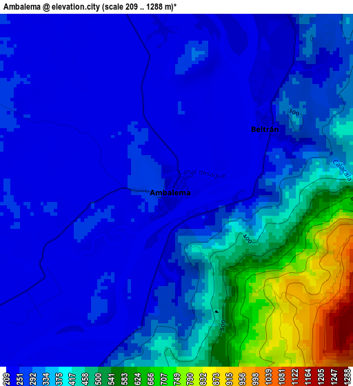 Ambalema elevation map