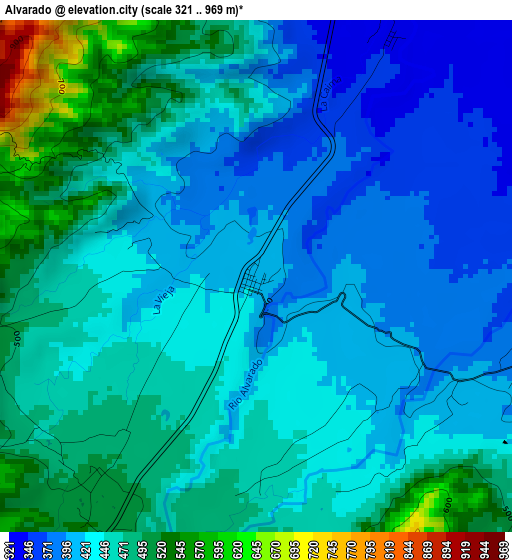 Alvarado elevation map