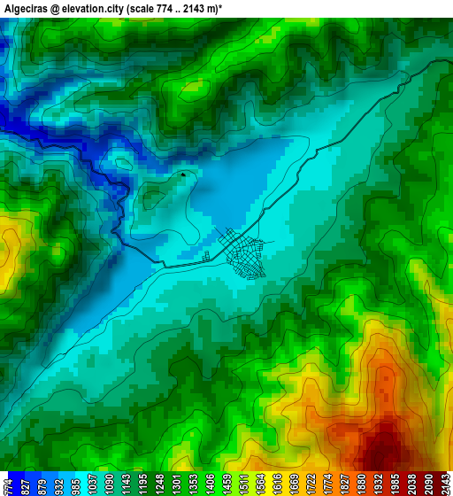 Algeciras elevation map