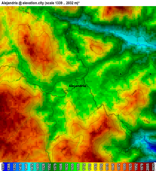 Alejandría elevation map