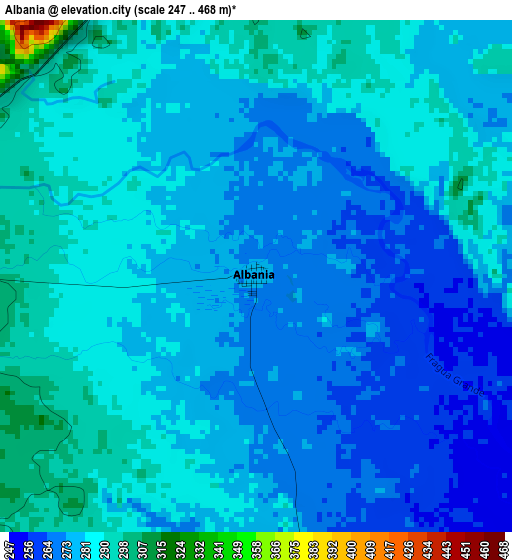 Albania elevation map