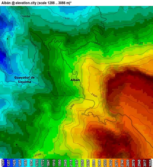 Albán elevation map