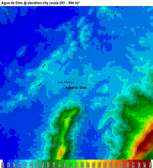 Agua de Dios elevation map