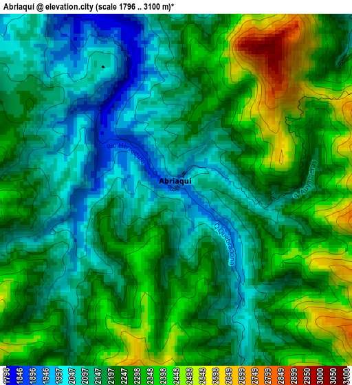 Abriaquí elevation map