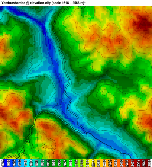 Yambrasbamba elevation map