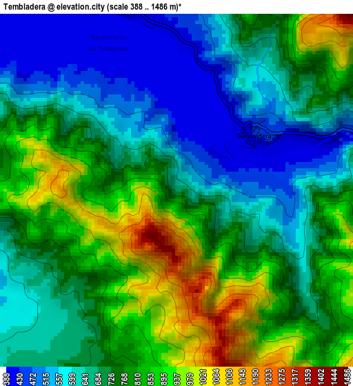 Tembladera elevation map