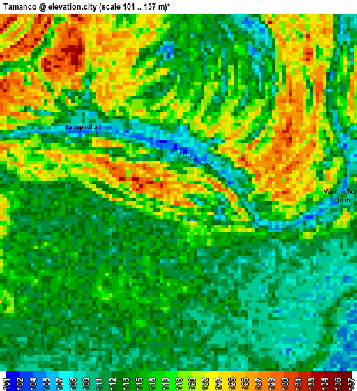 Tamanco elevation map