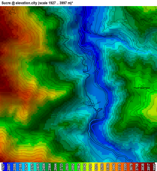 Sucre elevation map