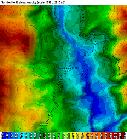 Sondorillo elevation map