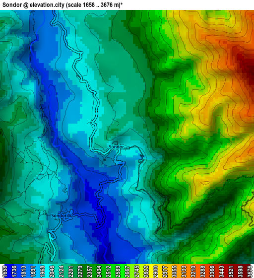 Sondor elevation map