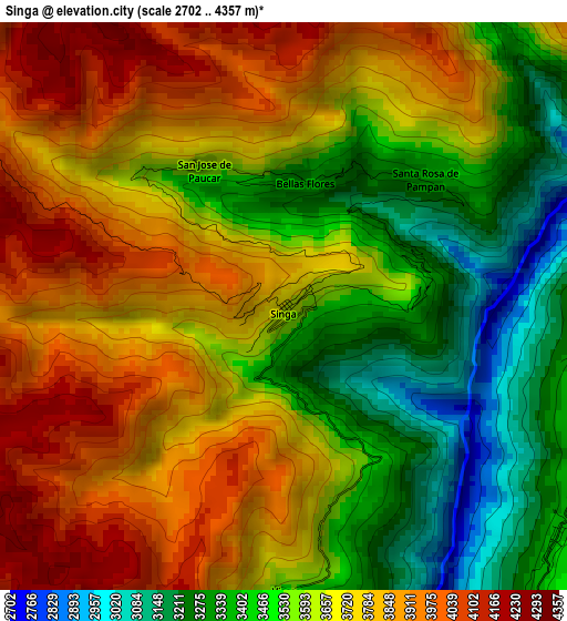 Singa elevation map