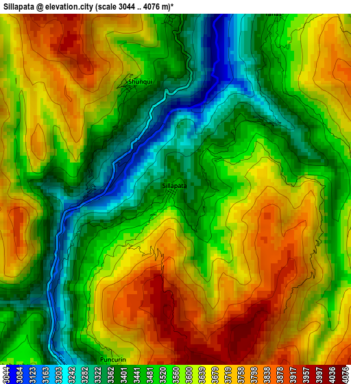 Sillapata elevation map