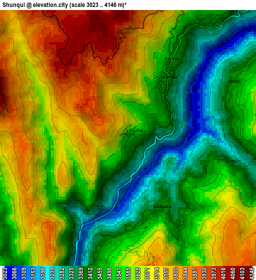 Shunqui elevation map