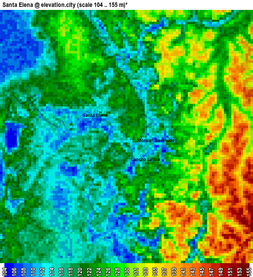 Santa Elena elevation map