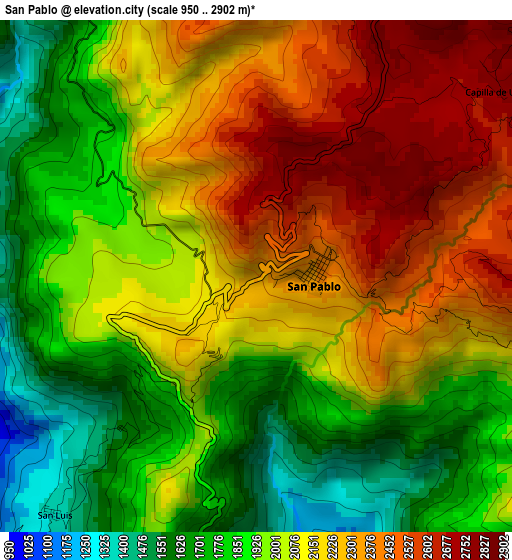 San Pablo elevation map