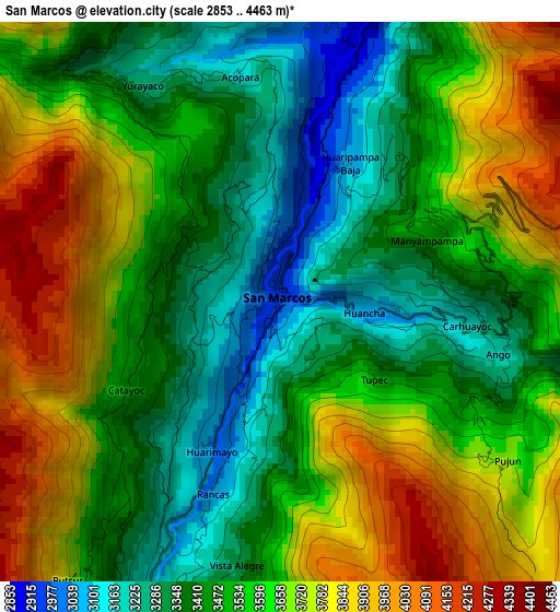 San Marcos elevation map