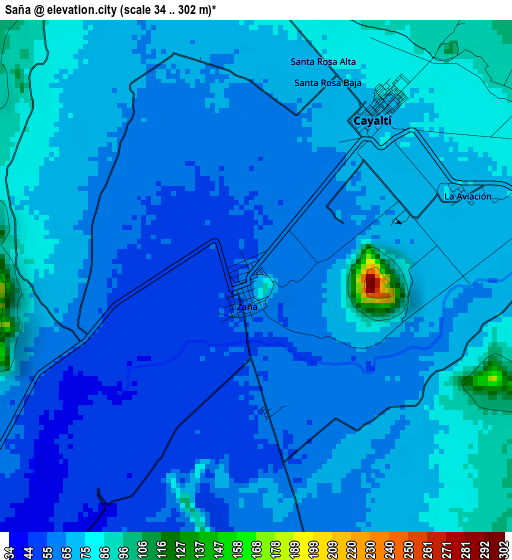 Saña elevation map