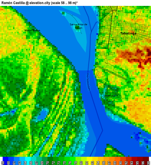 Ramón Castilla elevation map