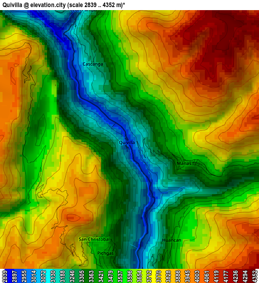 Quivilla elevation map