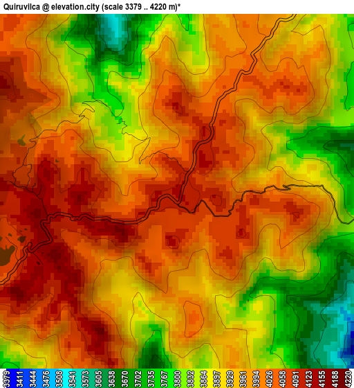 Quiruvilca elevation map