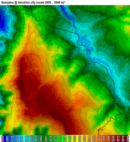 Quinjalca elevation map