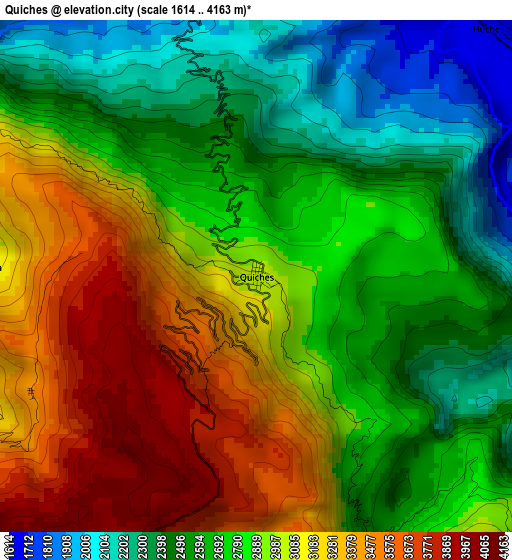 Quiches elevation map