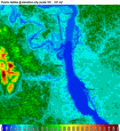 Puerto Galilea elevation map