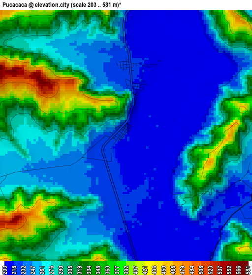 Pucacaca elevation map