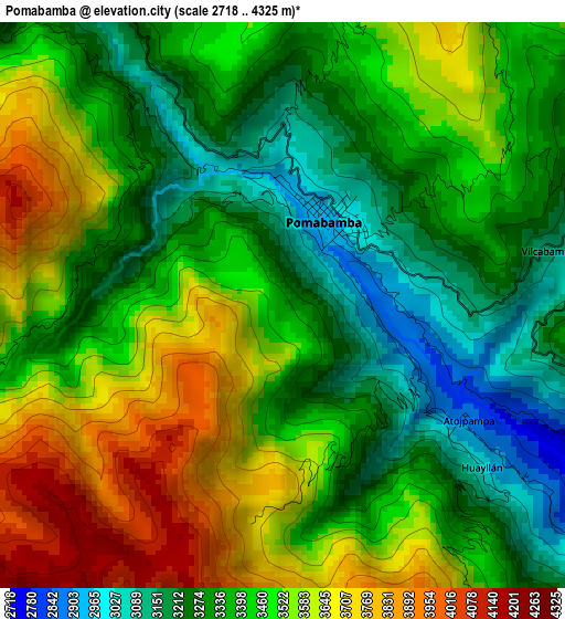 Pomabamba elevation map