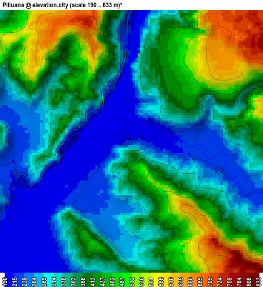 Pilluana elevation map