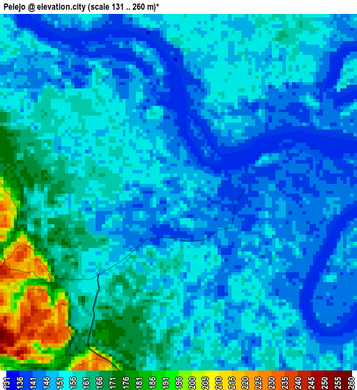 Pelejo elevation map