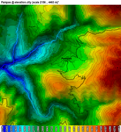 Pampas elevation map