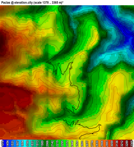 Paclas elevation map