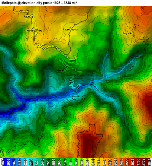 Mollepata elevation map