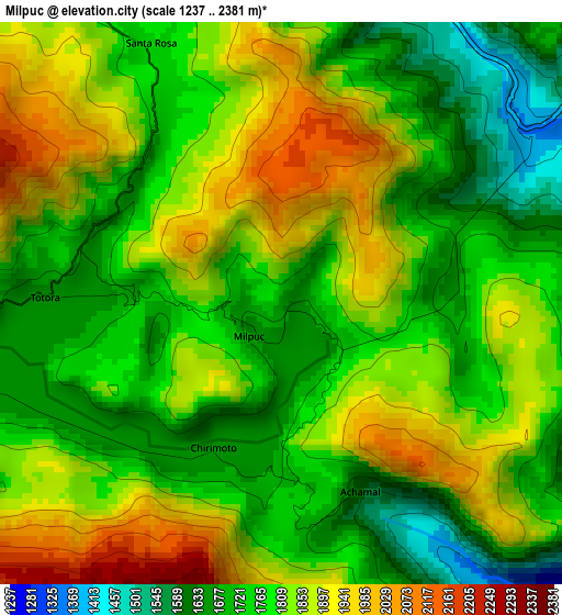 Milpuc elevation map