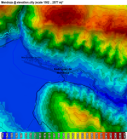 Mendoza elevation map