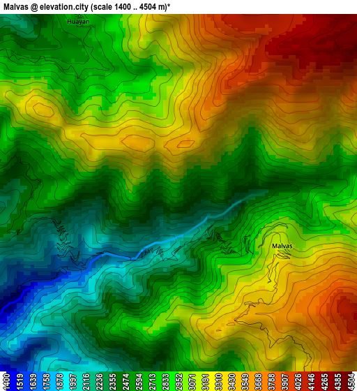 Malvas elevation map