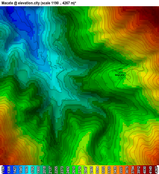 Macate elevation map