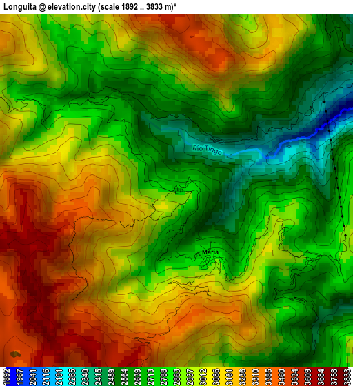 Longuita elevation map