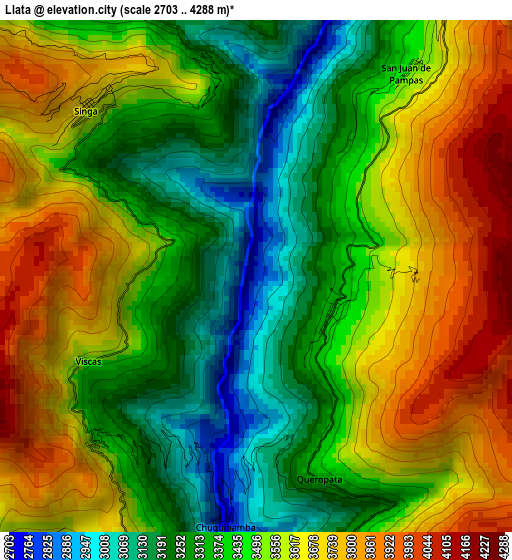 Llata elevation map